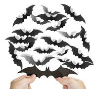 180 Pcs Halloween Bat Decorations, Bats Wall Decor, 4 Sizes PVC Black 3D Bat Sticker for Halloween Party Decorations Indoor Outdoor DIY Home Window Door Décor