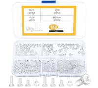 180 Pcs M3 Plastic Screws Bolts and Nuts Set, Transparent Acrylic Machine Screws Nuts and Bolts Set, Phillips Flat Head Screws Bolts Set, Clear Cross Head Screws Bolts and Nuts Kit