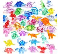 180 Pcs Mini Dinosaur Figures, Mini Resin Animals Figures to Hide, Small Plastic Dinosaur Figurines Miniature Ornaments Diving Gems for Vase Filler Fairy Garden Dino Party Decorations (Tiny Dinosaur)