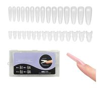 180 Pcs Sandwich Nail Extensions-Dual Forms Transparent Top & Bottom Design 15 Size for Poly Builder Gel Extensions Reusable for Home Salon Nail Manicure (Ellipse)