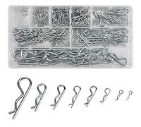 180 Pcs Stainless Steel Cotter Pin Assortment Kit, 8 Sizes, R Clips, Hitch Pin Clip, Retaining Spring Hitch with Storage Box for Tractor Mower Fastener Hardware