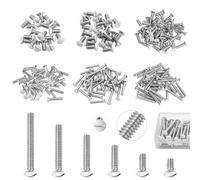 180 Pcs Wall Plate Screws White Outlet Cover Screws 6-32 Thread Light Electrical Outlet Switch Plate Screws 6 Length Sizes (0.3", 3/8", 9/16", 3/4", 1", 1.2") for Faceplate Mounting