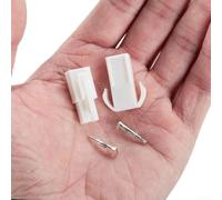 180-piece White 2-pin El Wire Connectors Set Having Male Female Terminals for Led Electronics and Automotive Electrical Accessories - For Tin-plated Copper Pp Housing