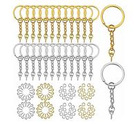 180 Pieces 1" 25mm for Key Chain Rings for Key with Chain Jump Screw Eye Pins Bulk for Jewelry Findings
