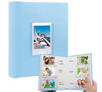 180 Pockets Photo Album for Fujifilm Instax Mini 12 11 9 8+ 8 7s 99 40 Evo Camera, Front Window, Photo Book with Writing Space for Polaroid 3 Inch Instant Film,K-pop Photocards (Blue)