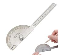 180° Protractor Angle Finder Ruler Stainless Steel Precision Measuring Tool for Woodworking Metalworking Construction Engineering Adjustable Round Head Scale Home Renovation Crafts