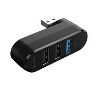 180° Rotatable 4 Port USB3.0 Hub C Powered USB Swivel Hub Data Extender for Laptop PC USB C Power