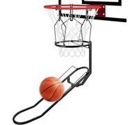 180° Rotating Basketball Rebounder, Heavy Duty Metal Pole Holder, Metal Pole Holder with Recovery Device, Black