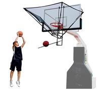 180° Rotating Basketball Rebounder Net Return System, Hanging Easy Fold Shooting Rebounder Device, Kids Youth Adults Basketball Court