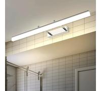 180° Rotating Extendable Wall Mirror with Waterproof Long Strip Light for Bathroom Bedroom or Living Room - Warm Silver 40cm