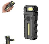 180° Rotating Head LED Work Light, Super Bright Rechargeable Mini Light, 800 Lumens Portable Flat Mini Flashlights with Keychain, 3 Modes Dual Lights for Outdoor Home Emergencies (1Pcs A)