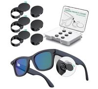 180°Rotating Webcam Cover for Ray-Ban Meta Gen 2 [6Pack], Plastic Light Cover for Wayfarer/Skyler/Headliner & Oakley Meta HSTN Smart Glasses Accessories, Reusable LED Light/Privacy Covers, [Black]