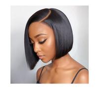 180% Short BOB Wig T Part Side Part Bob Wigs Lace Frontal Cuticle Aligned Pre Plucked Brazilian Human Hair for Black Women (10inches,Side Part)