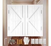 180° Swinging Cafe Door, Wood Swing Saloon Half Doors for House, with Hinges, Two-Way Open Swing Doors, 27"-60" Wide, Auto Close Porch Door for Stairs Bar Western Entrance(White,W78 x H90cm)