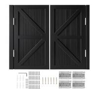 180° Swinging Doors Solid Wood, Two-Way Double Action Cafe Doors with Spring Hinge, Saloon Doors Space Saving for Hallway/Kitchen/Bar/Porch(Black,160x100 cm (WxH))