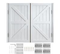180° Swinging Doors Solid Wood, Two-Way Double Action Cafe Doors with Spring Hinge, Saloon Doors Space Saving for Hallway/Kitchen/Bar/Porch(White,112x100 cm (WxH))