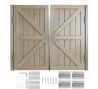 180° Swinging Doors Solid Wood, Two-Way Double Action Cafe Doors with Spring Hinge, Saloon Doors Space Saving for Hallway/Kitchen/Bar/Porch(Natural,91x100 cm (WxH))