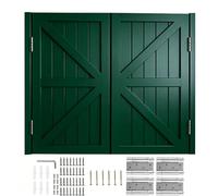180° Swinging Doors Solid Wood, Two-Way Double Action Cafe Doors with Spring Hinge, Saloon Doors Space Saving for Hallway/Kitchen/Bar/Porch(Dark Green,130x100 cm (WxH))