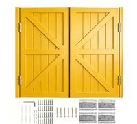 180° Swinging Doors Solid Wood, Two-Way Double Action Cafe Doors with Spring Hinge, Saloon Doors Space Saving for Hallway/Kitchen/Bar/Porch(Yellow,104x90 cm (WxH))