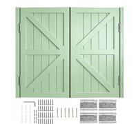 180° Swinging Doors Solid Wood, Two-Way Double Action Cafe Doors with Spring Hinge, Saloon Doors Space Saving for Hallway/Kitchen/Bar/Porch(Light Green,127x90 cm (WxH))