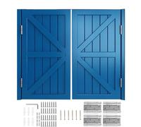 180° Swinging Doors Solid Wood, Two-Way Double Action Cafe Doors with Spring Hinge, Saloon Doors Space Saving for Hallway/Kitchen/Bar/Porch(Dark Blue,89x100 cm (WxH))