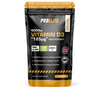 Vitamin D3 4000 iu 180 Vegan Tablets - 6 Months Supply | High Strength Vitamin D Supplement for Immune System, Bone & Muscle Support | Made in UK & Gluten Free by PROELITE