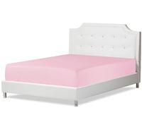 180 Thread Count 100% Pure Anti-Allergic Percale Fitted Sheet Stretches Up To 23cm Deep - Breathable Luxurious Bedding Hotel Quality Sheets (Pink, Single: 90x190cm + 23cm Deep)