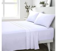 180 Thread Count 100% Pure Cotton Percale Flat Sheet (White, Super King: 305x275cm)
