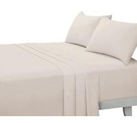 180 Thread Count 100% Pure Soft And Luxurious Easy Care And Easy Iron Plain Dyed Percale Cotton Weave Flat Sheet For Hotel Quality Bedding (Mocha, Double: 224 x 248cm)
