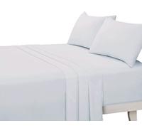 180 Thread Count 100% Pure Soft And Luxurious Easy Care And Easy Iron Plain Dyed Percale Cotton Weave Flat Sheet For Hotel Quality Bedding (White, Single: 175 x 248cm)