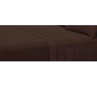 180 Thread Count 100% Pure Soft And Luxurious Plain Dyed Percale Flat Sheet Hotel Quality Bedding Flat Sheet (Chocolate, Double: 230 x 260cm)