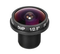 180° Wide Angle Fisheye Board Lens with 1.8mm Focal Length, HD 5MP CCTV Security Camera Module for Surveillance Monitoring, Metal Construction, Fixed M12 Mount
