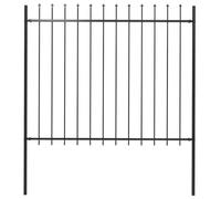 180 x 150 cm Black Powder Coated Steel Spearhead Garden Fence Decorative Heavy Duty Expandable Garden Fence Fence for Garden Plot