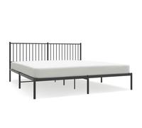 vidaXL Metal Bed Frame without Mattress with Headboard Black 180x200cm