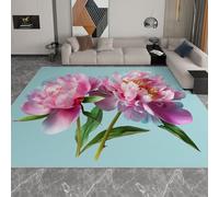 180 x 240 cm Area Rug Watercolor Peony Elegance 3D Printed Rug Floor Mat Polyester Material Non-Slip Carpet Easy Clean For Bedroom Hall Kitchen Living Room Kids Room Doormat Carpet, Blue