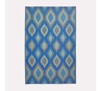 (180 x 270 cm) Homescapes Amber Ikat Green & Blue Outdoor Rug