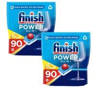 180 X Finish Powerball Supercharged All In 1 Max Lemon Dishwasher Tablets