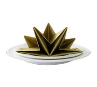 180 x Luxury Folded Gold Napkins. Disposable Linen Feel Soft 3 Ply Paper Star Serviettes. Dinner Party Wedding Table Restaurant Large Elegant Stylish 40 x 60cm (16 x 24 inch)