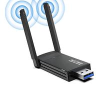 1800 Mbit/s WiFi 6 WLAN Stick, eaaerr AX1800 WLAN Adapter with 5dBi Dual Band 1201Mbit/s 5GHz + 573.5Mbit/s 2.4GHz, USB 3.0 WLAN Receiver for PC Desktop, Laptop Support Windows 10/11
