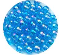 1800 PCS 4mm Acrylic Round Beads Clear AB Colors Bubble Spacer Beads Loose Craft Beads for DIY Jewelry Making Bracelet Necklace Earring Ornament Wind Chimes Key Chains(Aquamarine AB)