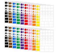 1800 Pcs Coloured Shape Stickers Color Coding Dot Labels Multi Colour Circle Stickers Square Self Adhesive Labels Small Rectangle Sticky Labels Triangle Square Stickers Geometric Shaped Stickers