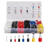 1800 Piece Wire End Ferrules Set for 0.5-10 mm² Cable, 8 Specifications, Insulation Connector Kits for a Variety of Wiring Requirements, Standard Electrical Terminals According to DIN 46228-4:2020-03