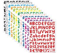 1800 Pieces 24 Sheets 12 Colors Self Adhesive Vinyl Letter Number Stickers Kit, Mailbox Sticker for Mailbox, AlphabetStickers, Decals for Sign, Kitchen,Door, Business, Address