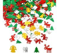 1800 Pieces Christmas New Year Metallic Foil Confetti Sequins Table Confetti Bright Christmas and New Year Decoration Set (D)