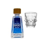 1800 Silver Tequila 50ml with Shot Glass | Miniature Alcohol | All Occasion Gift