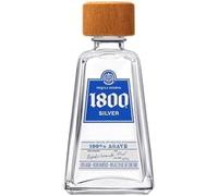 1800 Silver Tequila Miniature 38% ABV 5cl | 100% Blue Agave Premium Tequila | Crisp Citrus, Pepper & Sweet Agave Notes | Mini Tequila Bottle for Sampling & Gifts