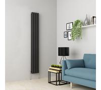 (1800 x 237mm Double, Anthracite) Oval Tube Designer Radiator