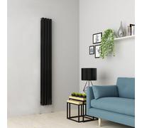(1800 x 237mm Double, Black) Oval Tube Designer Radiator