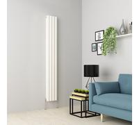 (1800 x 237mm Double, White) Oval Tube Designer Radiator
