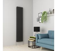 (1800 x 355mm Double, Anthracite) Oval Tube Designer Radiator